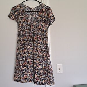 Flower print mini dress